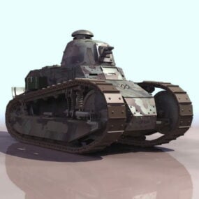 Model 3D francuskiego czołgu lekkiego Renault Ft