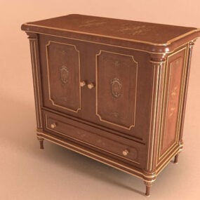French Antique Cabinet Furniture 3d model