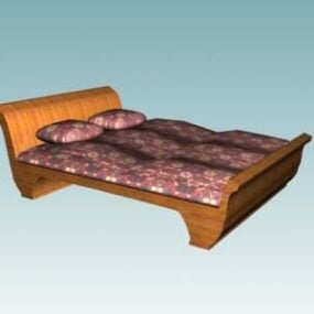 نموذج سرير مزلقة على الطراز الفرنسي ثلاثي الأبعاد