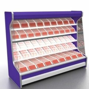Mô hình tủ lạnh trưng bày thịt tươi 3d