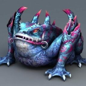 Modello 3d della creatura del mostro della rana