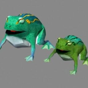 Mô hình 3d nhân vật ếch và cóc