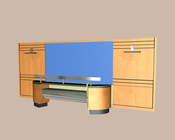 Front Office Desk With Back Wall