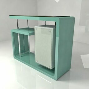 Büro-Empfangsbereich, modernes Design, 3D-Modell