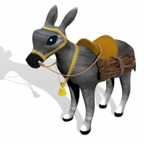 Funny Cartoon Donkey 3d model