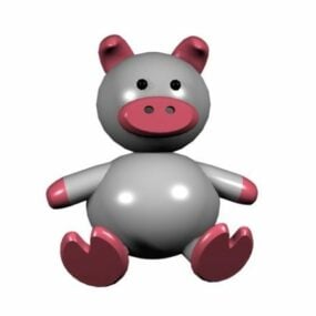Modello 3d della scultura di maiale in ceramica