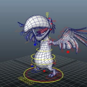 شخصیت Macaw خنده دار Rigged مدل سه بعدی