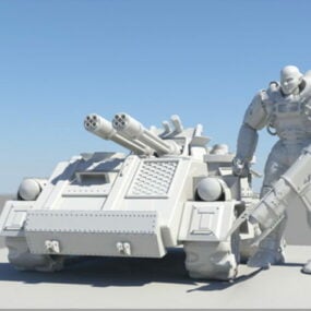 未来士兵概念艺术3d模型