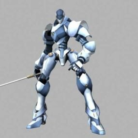 Futuristic Swordsman Robot Character 3d model