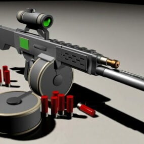 Mô hình 3d khái niệm súng trường bắn tỉa tương lai