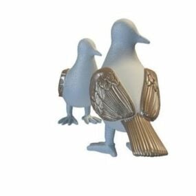 정원 비둘기 동상 동물 3d 모델