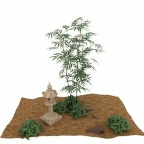정원 풍경 대나무 3d 모델