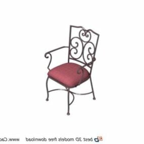 3d модель садового металевого крісла для бістро