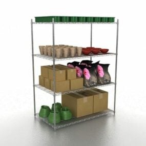 Gardening Products Rack 3d-model