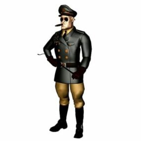 Karakter tysk nazi officer 3d-model