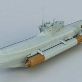 Tysk U7 ubåt 3d-modell