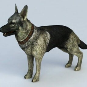 Modelo 3d de cão pastor alemão