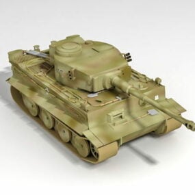 Modelo 3d do tanque pesado tigre alemão