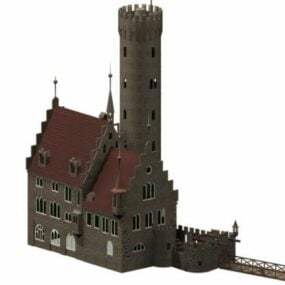 Německo Lichtenstein Castle 3D model