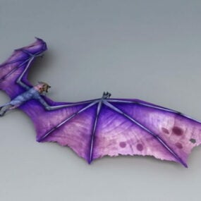 Modelo 3d de morcego gigante roxo