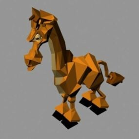Giraffe Cartoon Character 3d model