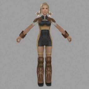 3д модель персонажа девушки в Final Fantasy Xii