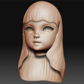 女の子の頭のキャラクター3Dモデル
