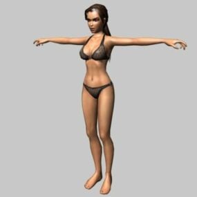 Girl Underwear Character 3d model