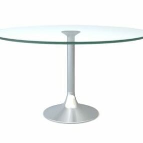 Modelo 3d de mesa de centro redonda de vidro e metal