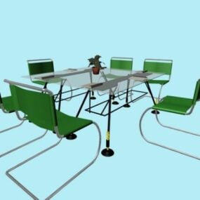 Set Perabot Persidangan Kaca model 3d