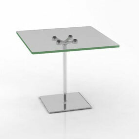3д модель стеклянного углового стола и мебели
