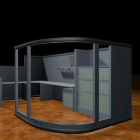 Bürokabinen-Arbeitsplatztrennwandmöbel 3D-Modell