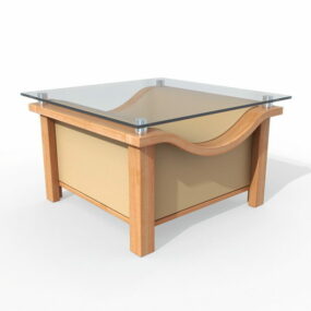 3д модель мебельного стеклянного квадратного журнального столика