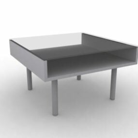 Glass Top Cafe Table Furniture 3d model