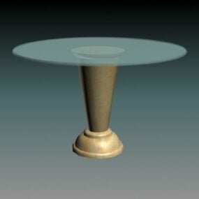 Glass Top Marble Dining Table 3d model