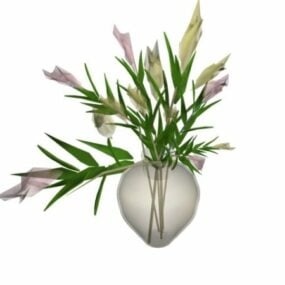 Glasvase med blomster 3d-model