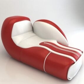 Model 3d Chaise Lounge Bentuk Sarung Tangan Moden