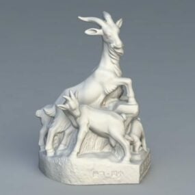 Model 3D rzeźby kozy
