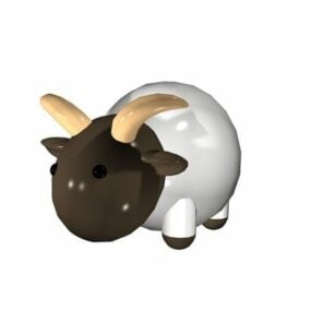 Modello 3d del giocattolo del fumetto di capra