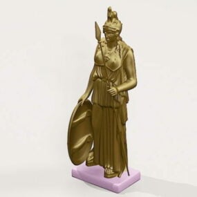 Model 3d Patung Dewi Athena