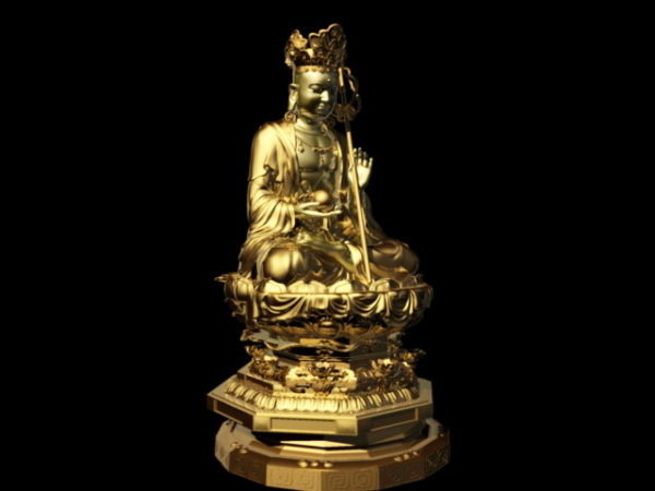Gold Buddha Statue Free 3d Model - .Ma, Mb - Open3dModel 110230