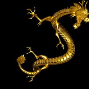 Modello 3d del drago cinese d'oro