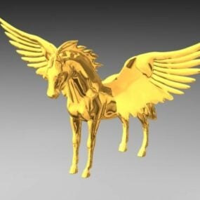 Goldenes Pegasus-3D-Modell