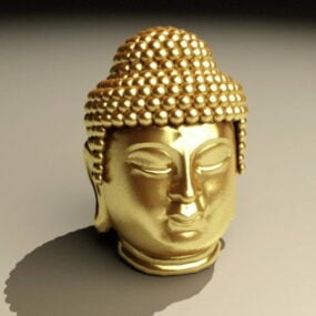 Golden Buddha Head 3d model