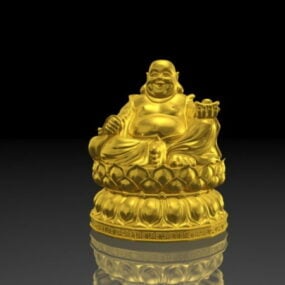 Modelo 3d de Buda Gordo Dourado