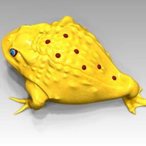 Modelo 3D dos desenhos animados do sapo dourado