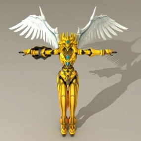 Golden Warrior Angel 3d model