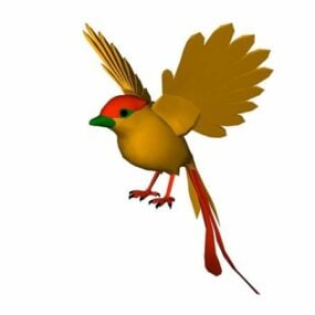 Golden Bird Animal 3d model