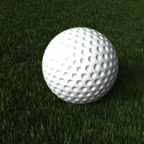 Λέσχη γκολφ με μπάλα του γκολφ τρισδιάστατο μοντέλο