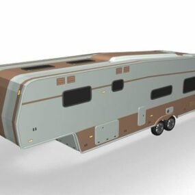 Gooseneck Trailer Bus 3d model